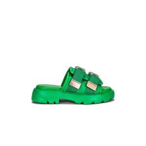 Bottega Veneta Green Buckle Slides - Size 6
